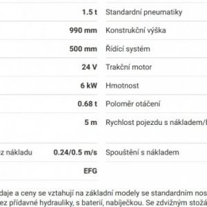 foto vzv ele. 3kol na 1.5t/4.5m Jungheinrich EFG115 vysokozdvih vozík ještěrka