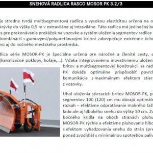 foto ZÁRUKA! radlice 3.2m čelní sněžná RASCO Mosor zimní údržba