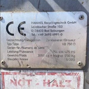 foto 21.8t drtič kontejner Hammel bio alu (lehký odpad) dřevo