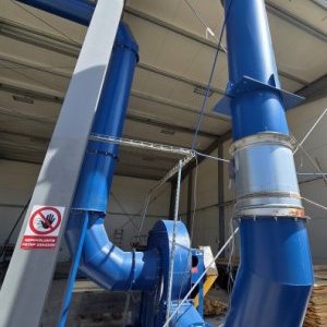 foto 80m vzduchotechnika 3.5m3/s odsávač pilin dřevoprovoz ventilace