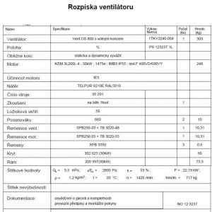 foto 80m vzduchotechnika 3.5m3/s odsávač pilin dřevoprovoz ventilace
