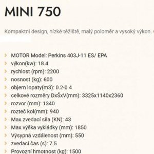 foto 1.5t mini nakladač kloubový