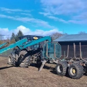 foto 11t vyvážecí přívěs+HR traktor tandem Pfanzelt P13