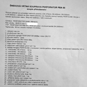 foto vrtná horizontal souprava Perforator PBA95 podvrty krtek bezvýkop mikro-tuneláž